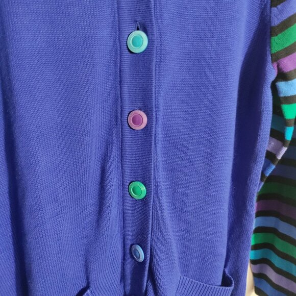 Bob Mackie Wearable Art Womens Size‎ M Long Button Up Sweater Cardigan - Picture 4 of 11